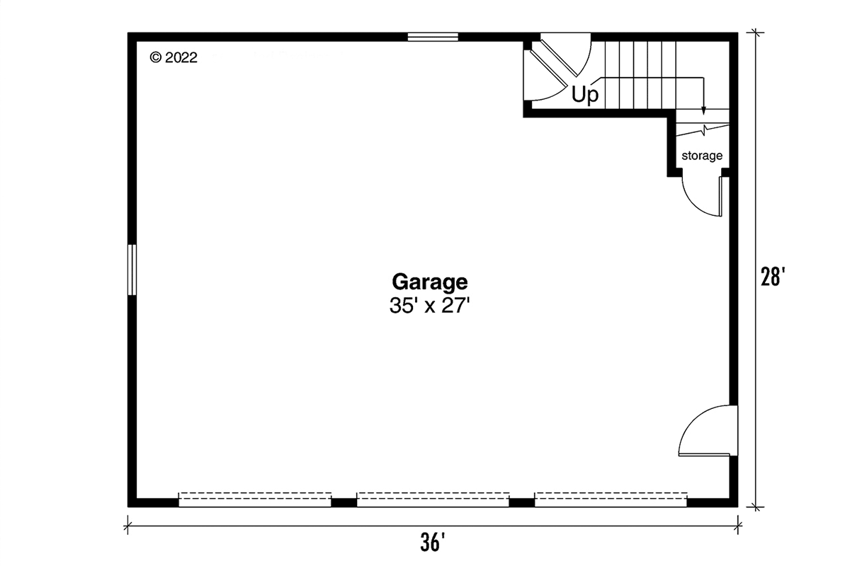 Garage Plan 43733 - 3 Car Garage Apartment Level One
