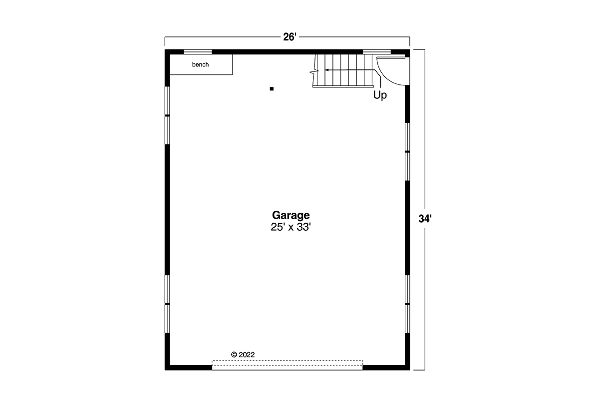 Garage Plan 43740 - 2 Car Garage Level One