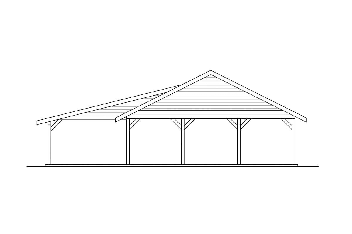 Garage Plan 43742 - 4 Car Garage Rear Elevation