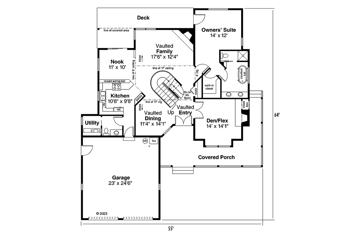 House Plan 43746 Level One