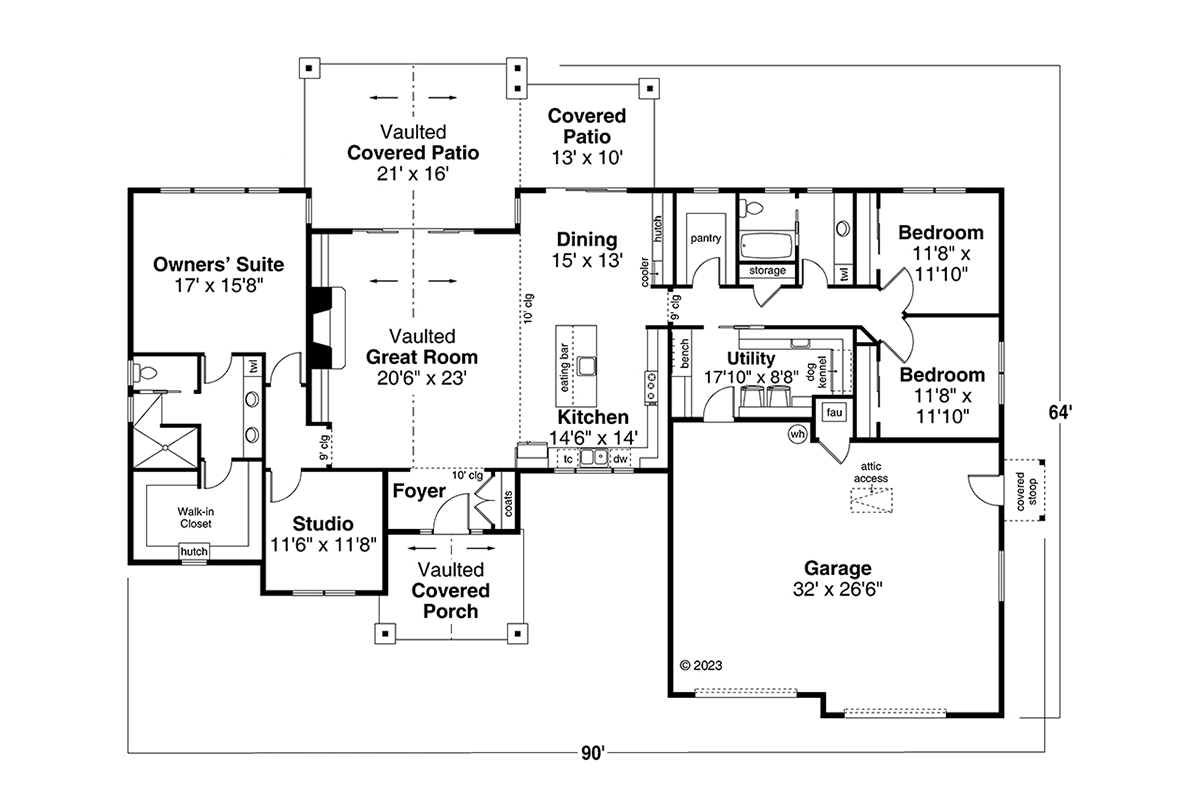 House Plan 43751 Level One