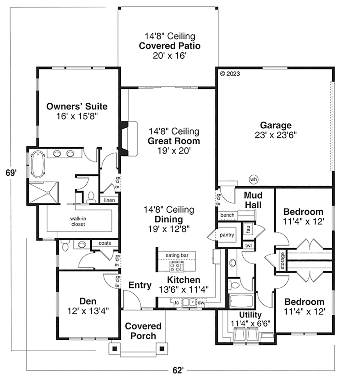 House Plan 43753 Level One