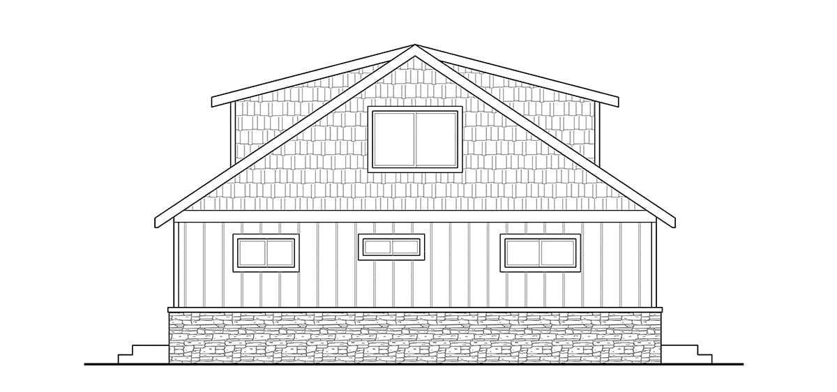 House Plan 43754 Rear Elevation