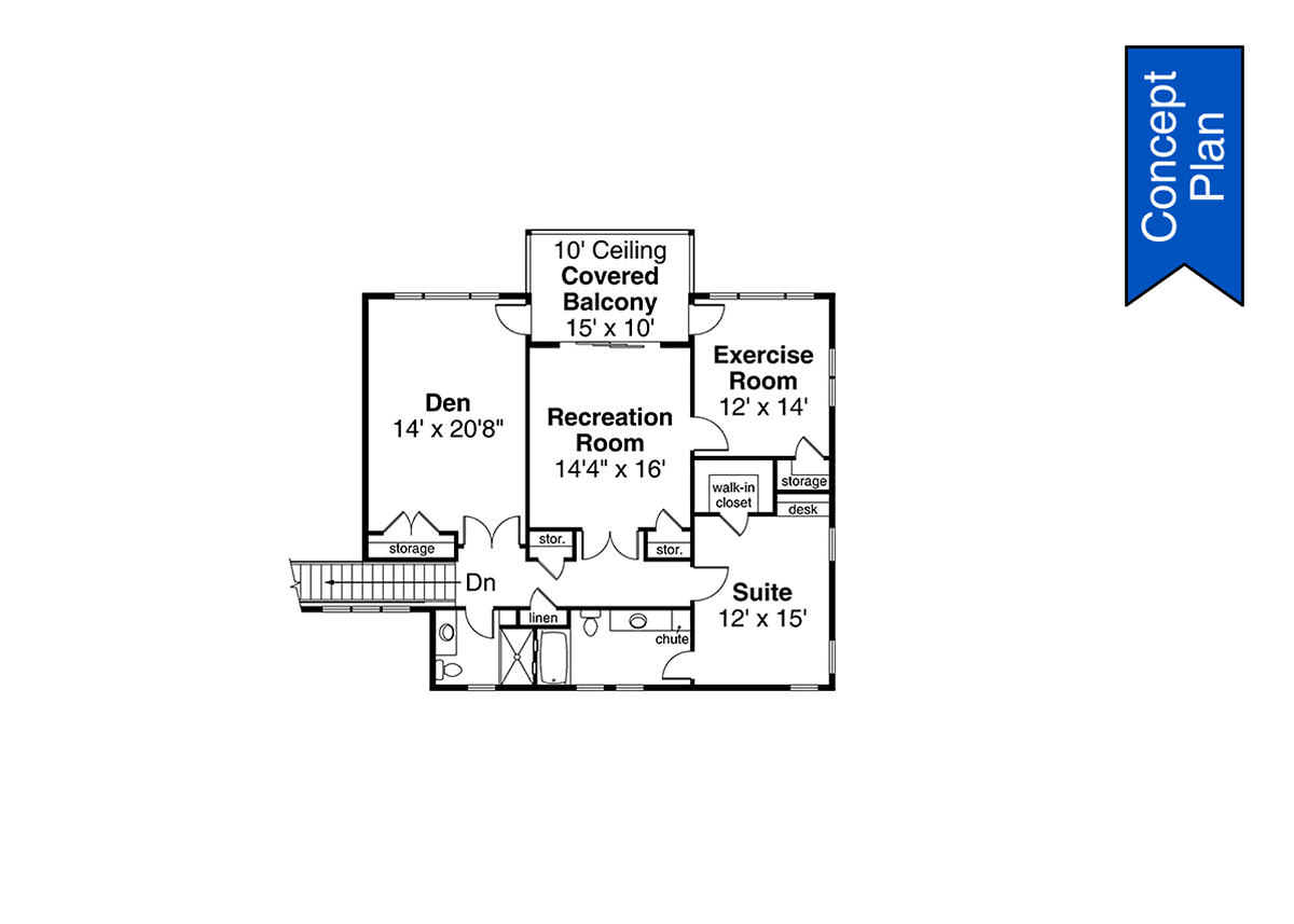 House Plan 43756 Level Two