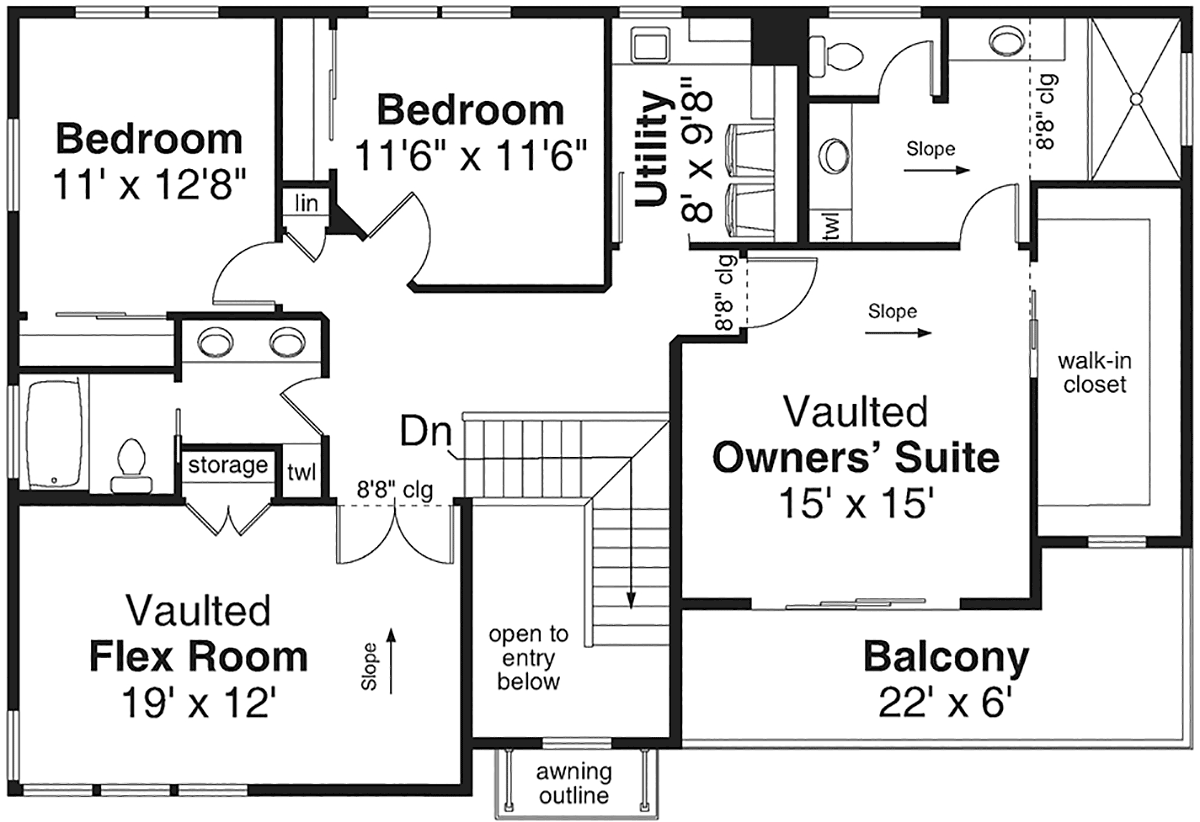 House Plan 43757 Level Two