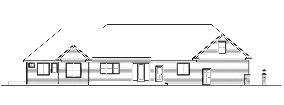 House Plan 43761 Rear Elevation