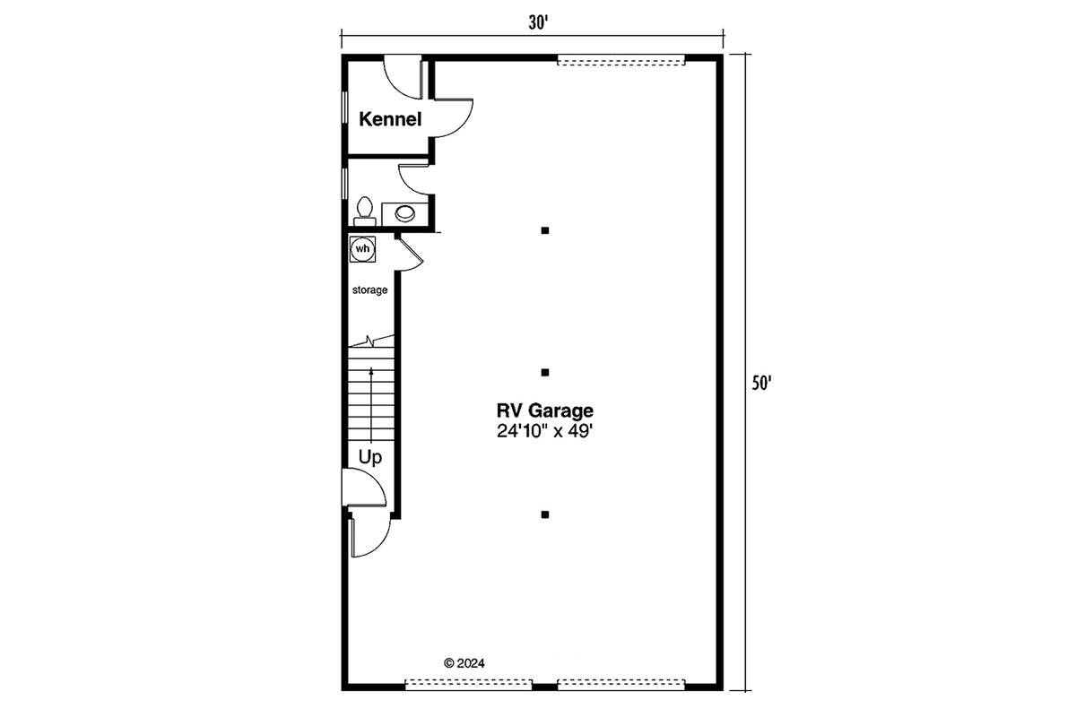 Garage-Living Plan 43767 Level One