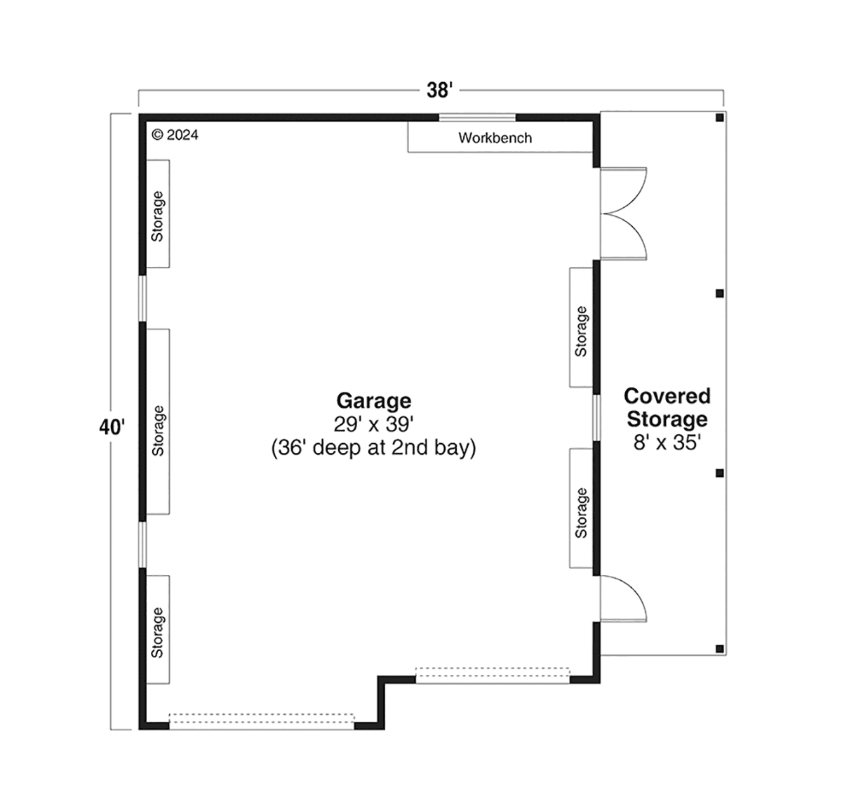 Garage Plan 43776 - 4 Car Garage Level One