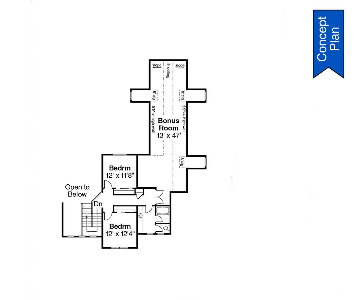 House Plan 43779 Level Two