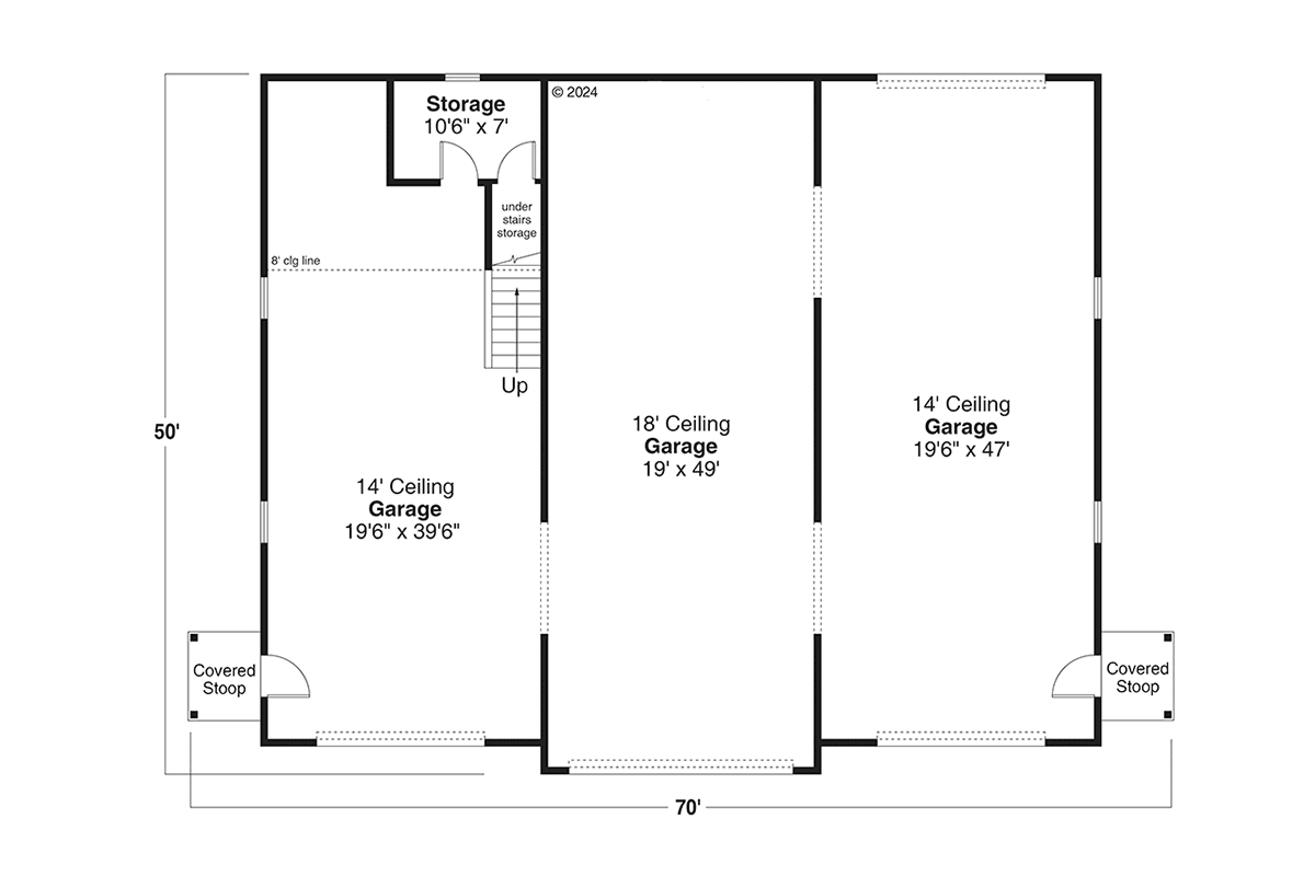 Garage Plan 43788 - 3 Car Garage Level One