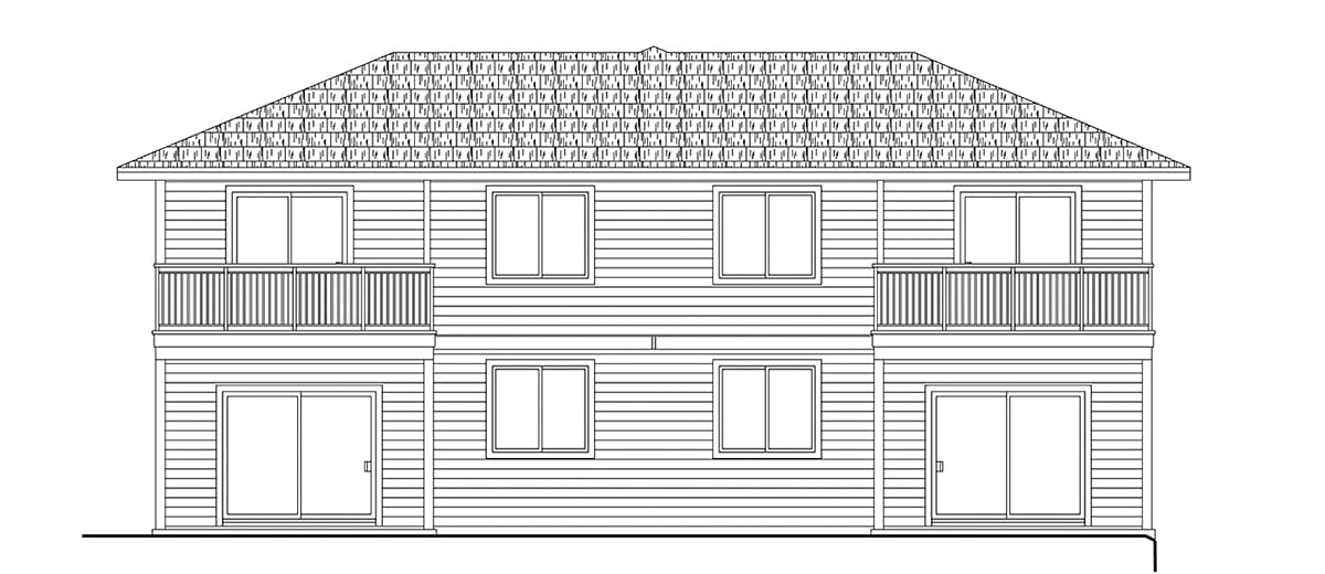 Multi-Family Plan 43790 Rear Elevation