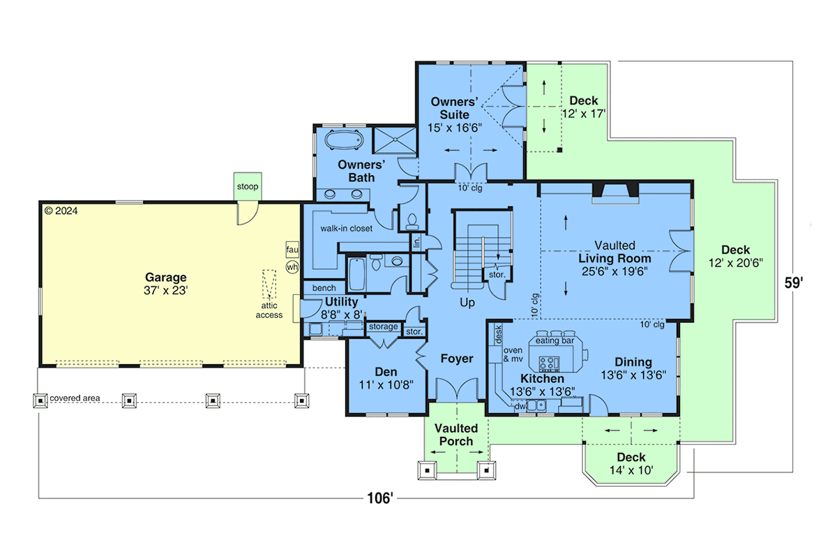House Plan 43791 Level One