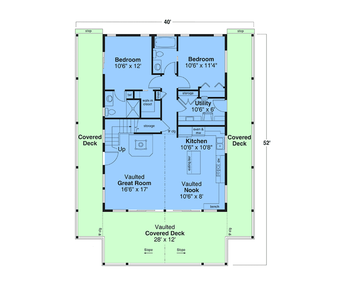 House Plan 43796 Level One