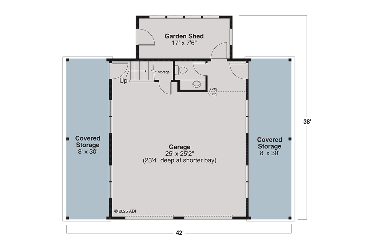 Garage Plan 43797 - 2 Car Garage Level One