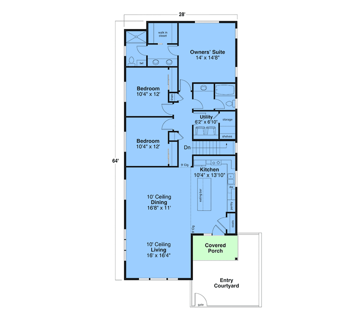 House Plan 43798 Level One