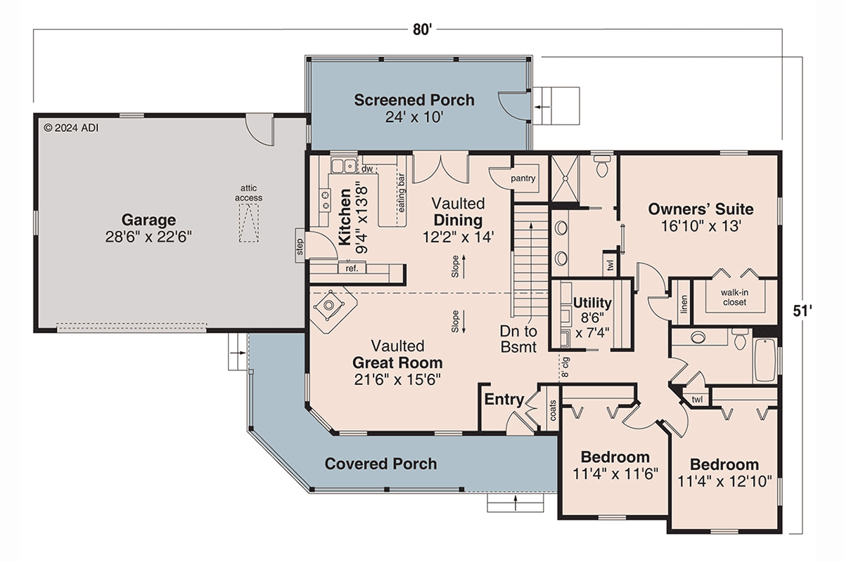 House Plan 43799 Level One