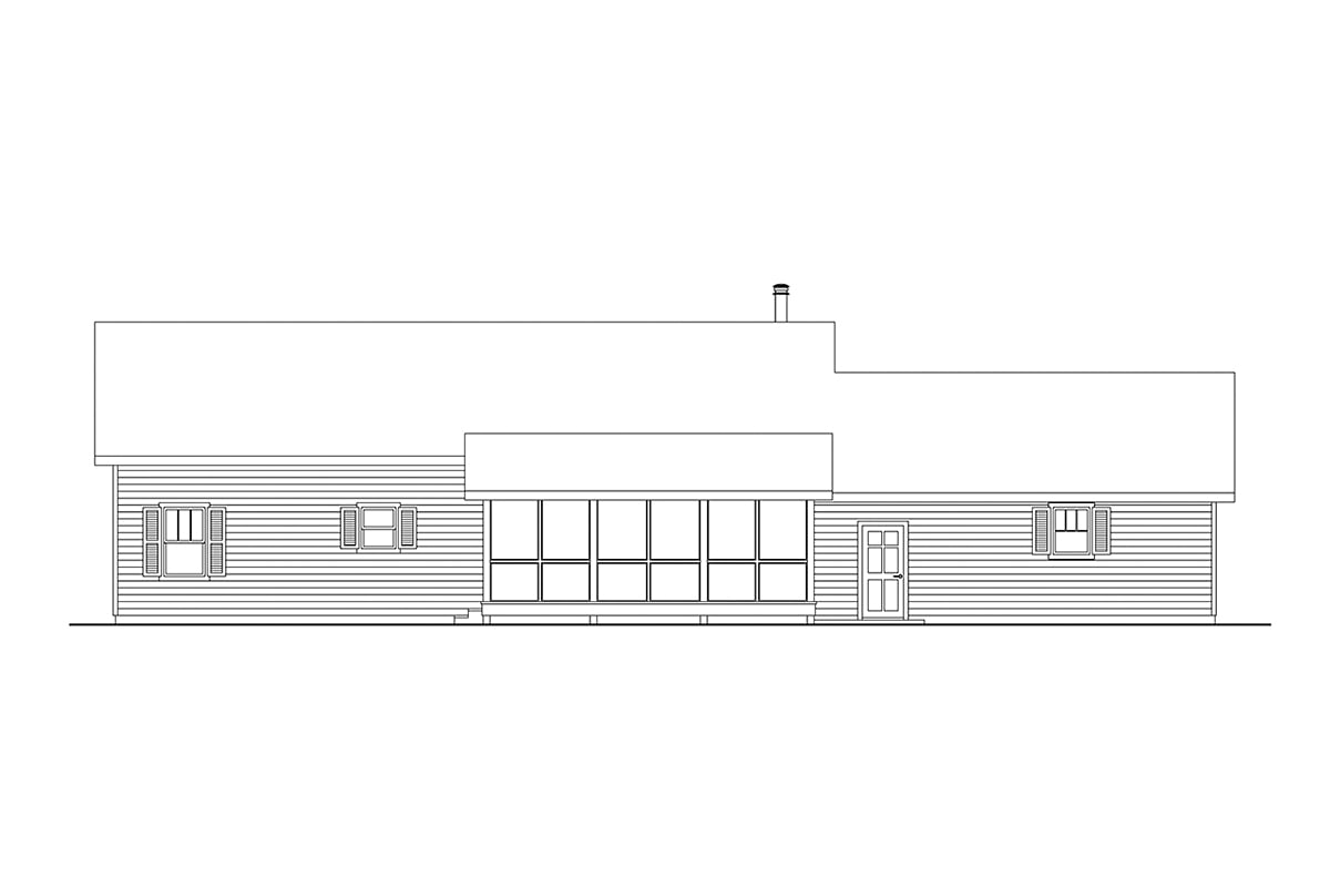 House Plan 43799 Rear Elevation