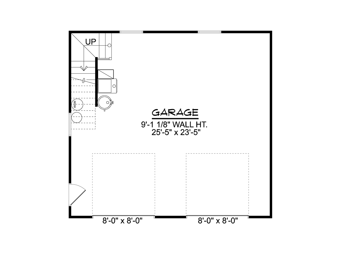 Garage-Living Plan 43901 Level One