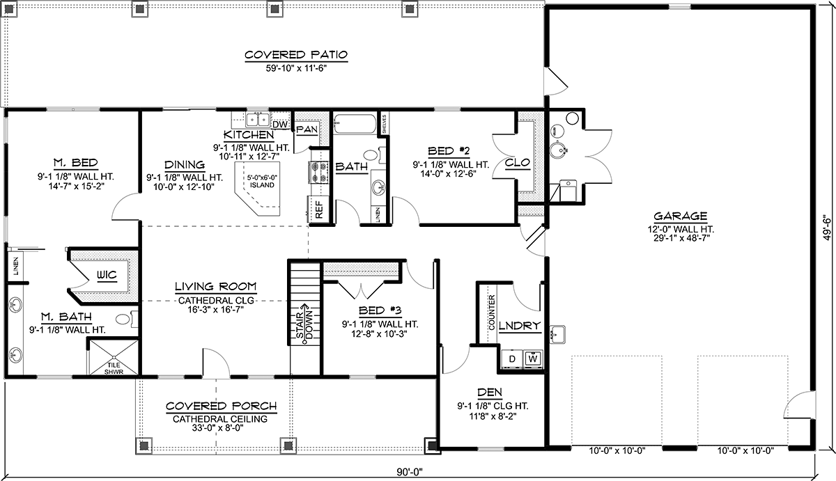House Plan 43902 Alternate Level One