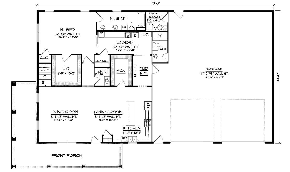 House Plan 43920 Level One