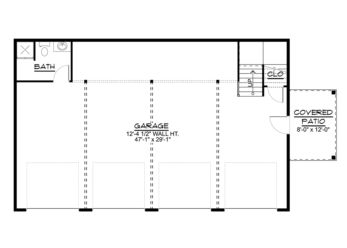 Garage Plan 43927 - 4 Car Garage Level One