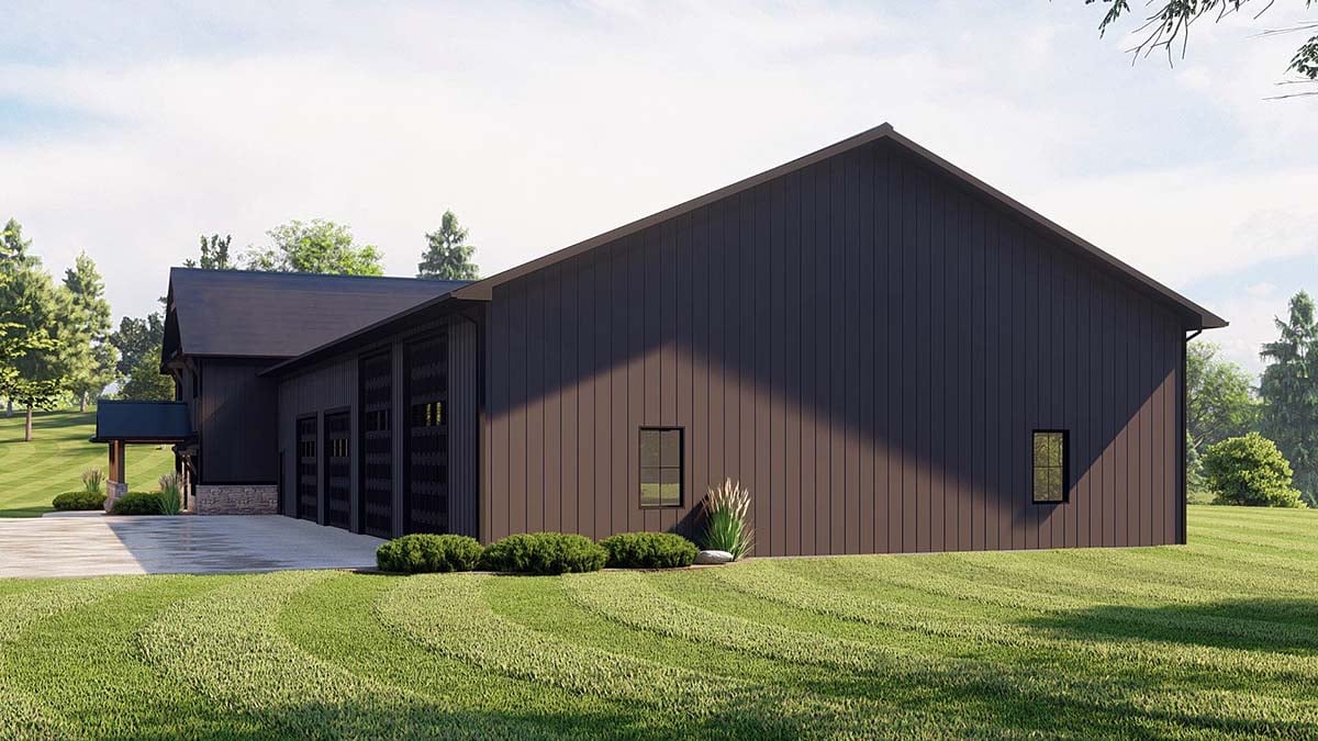 Barndominium Plan with 3477 Sq. Ft., 4 Bedrooms, 5 Bathrooms, 4 Car Garage Picture 2