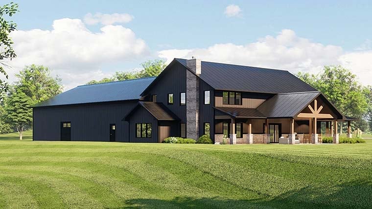 Barndominium Plan with 3477 Sq. Ft., 4 Bedrooms, 5 Bathrooms, 4 Car Garage Picture 6