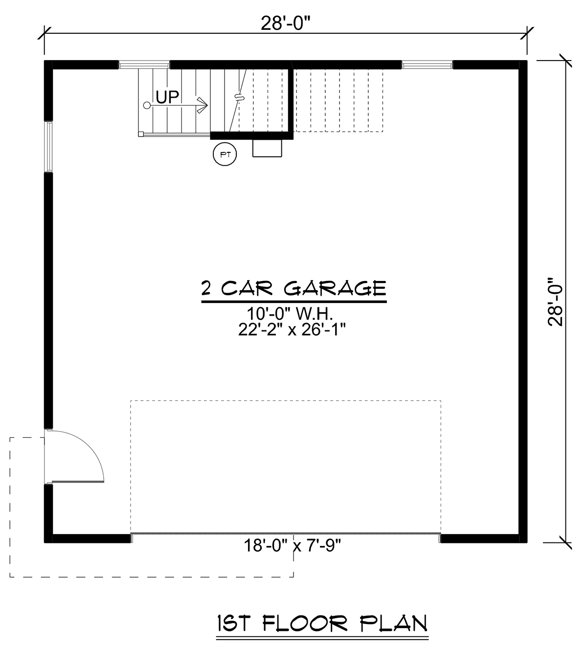 Garage-Living Plan 43941 Level One