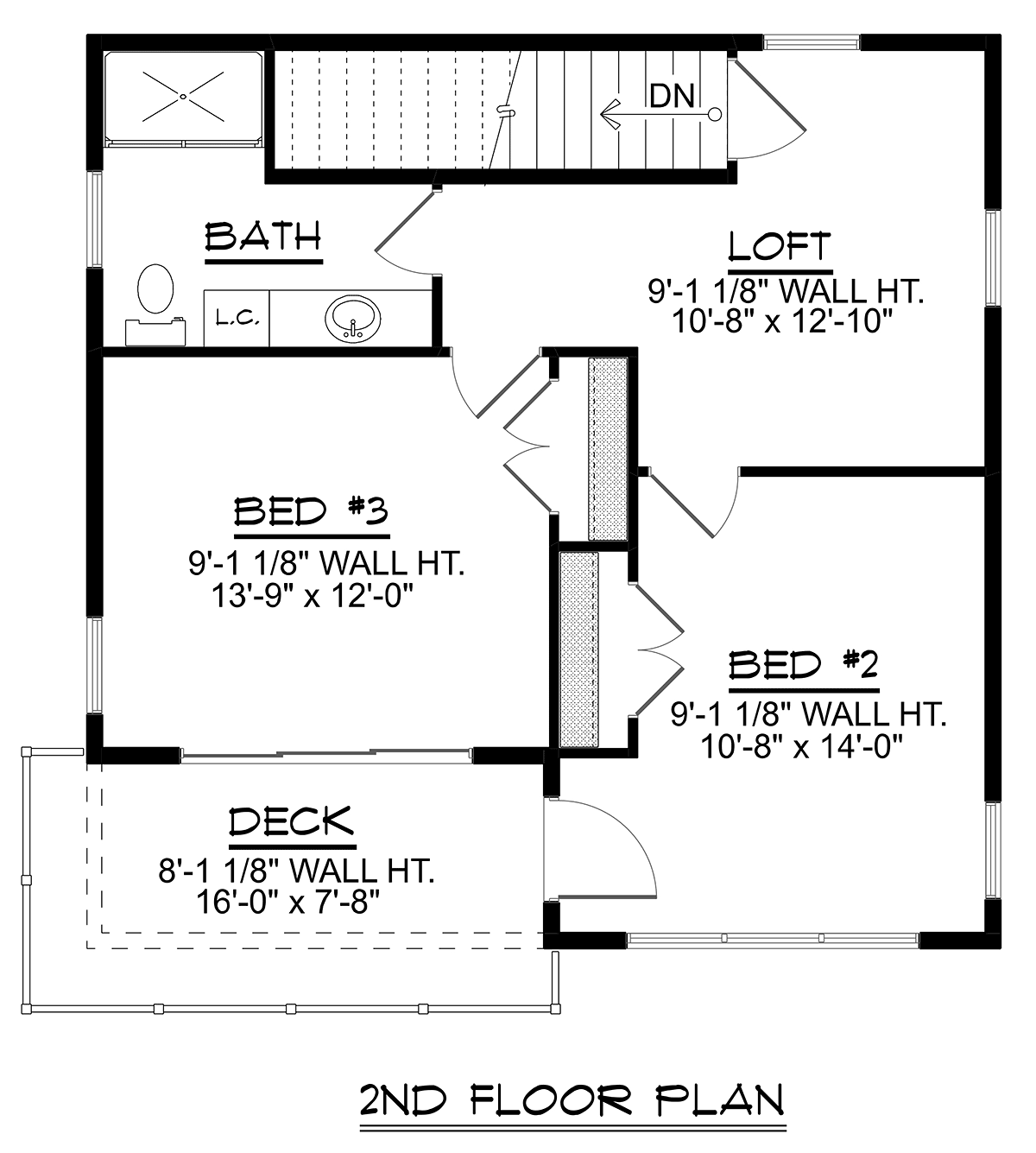 Garage-Living Plan 43941 Level Two