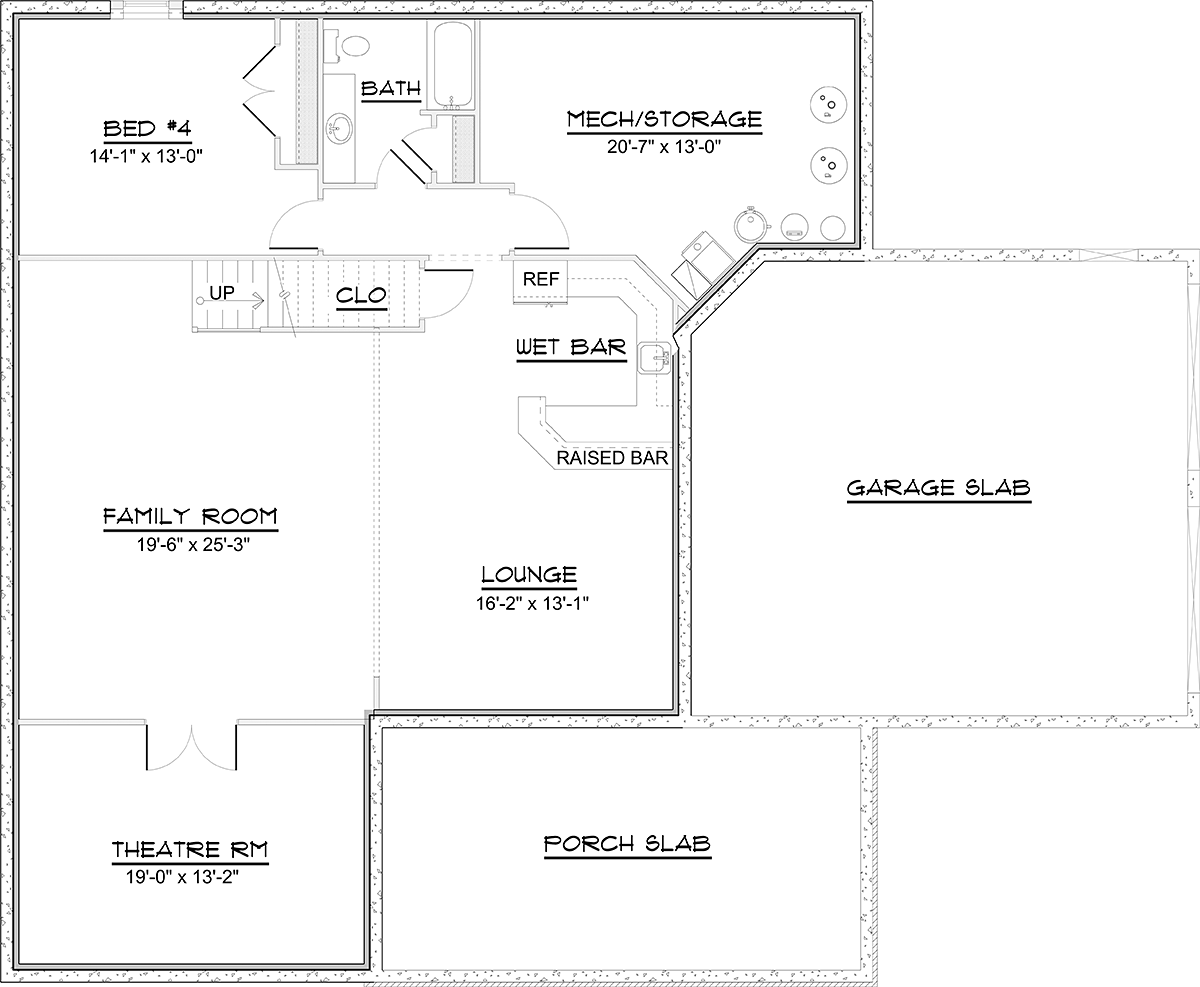 House Plan 43944 Lower Level