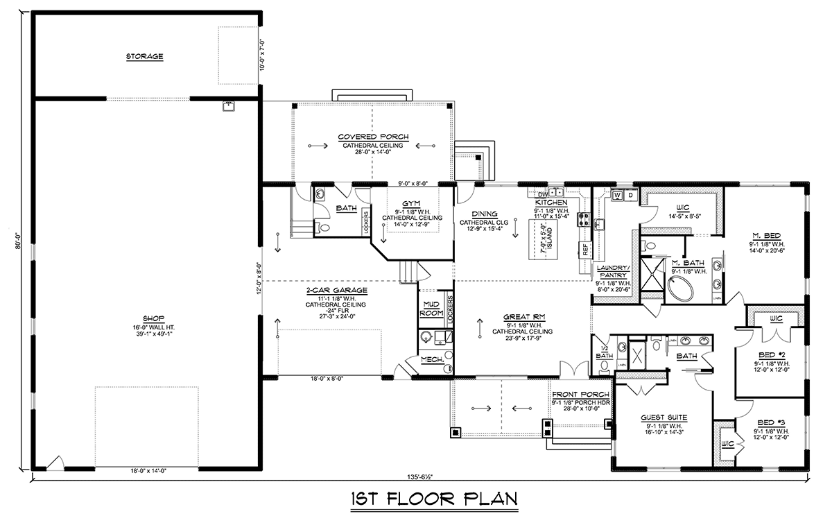 House Plan 43973 Level One