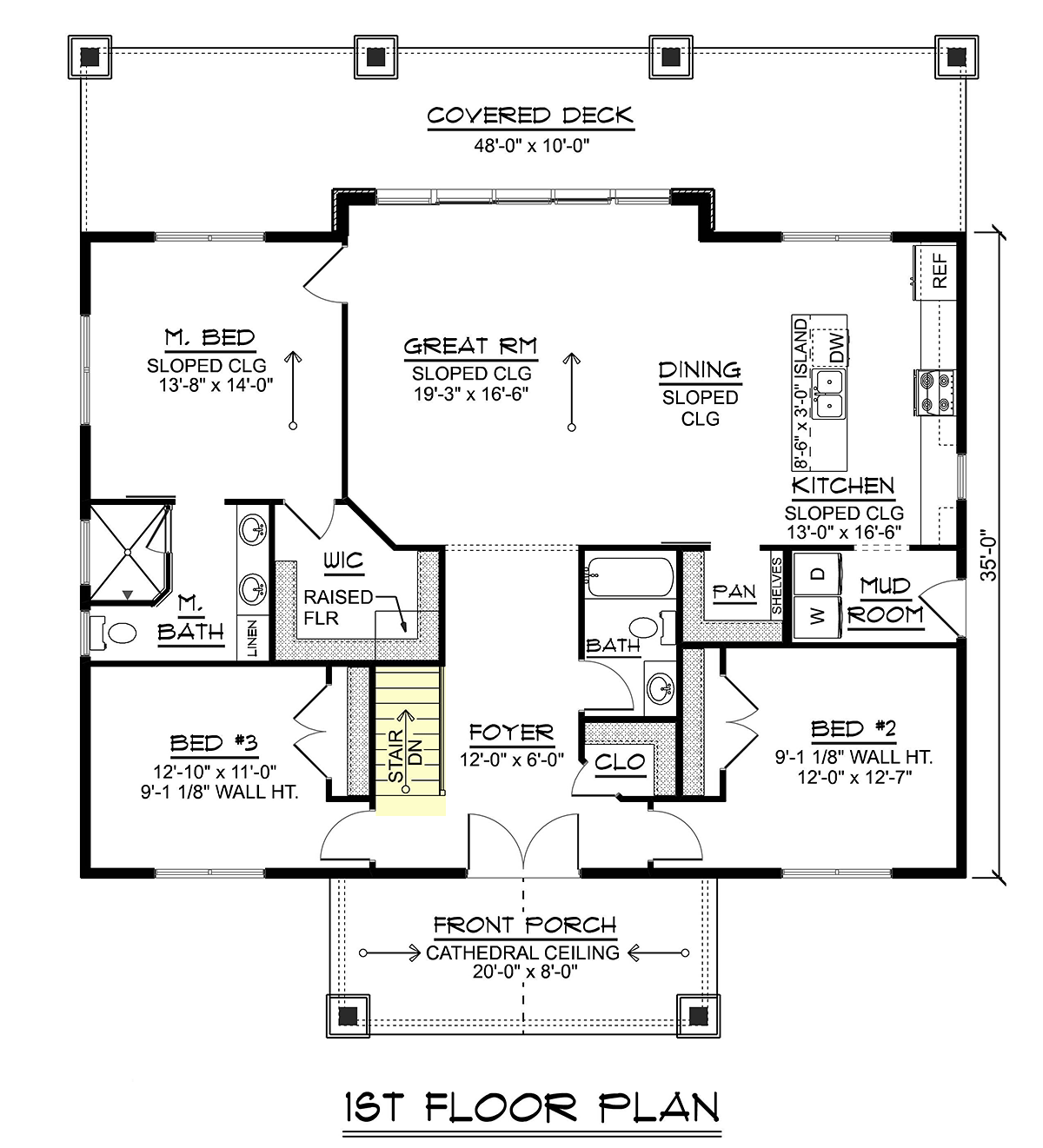 House Plan 43974 Alternate Level One