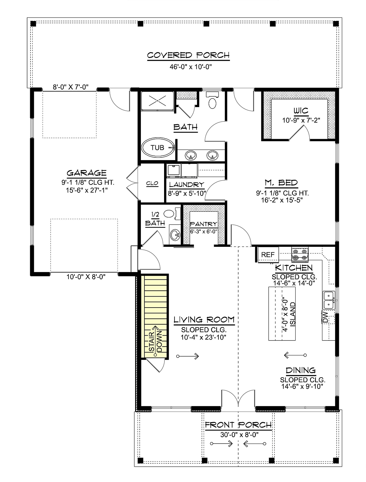 House Plan 43990 Alternate Level One