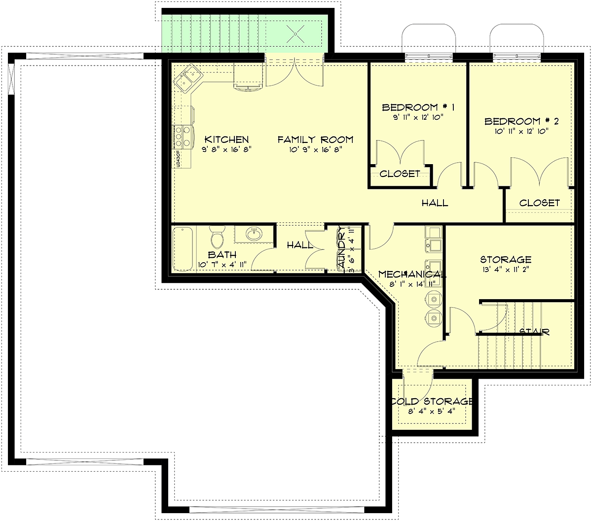 House Plan 43991 Lower Level