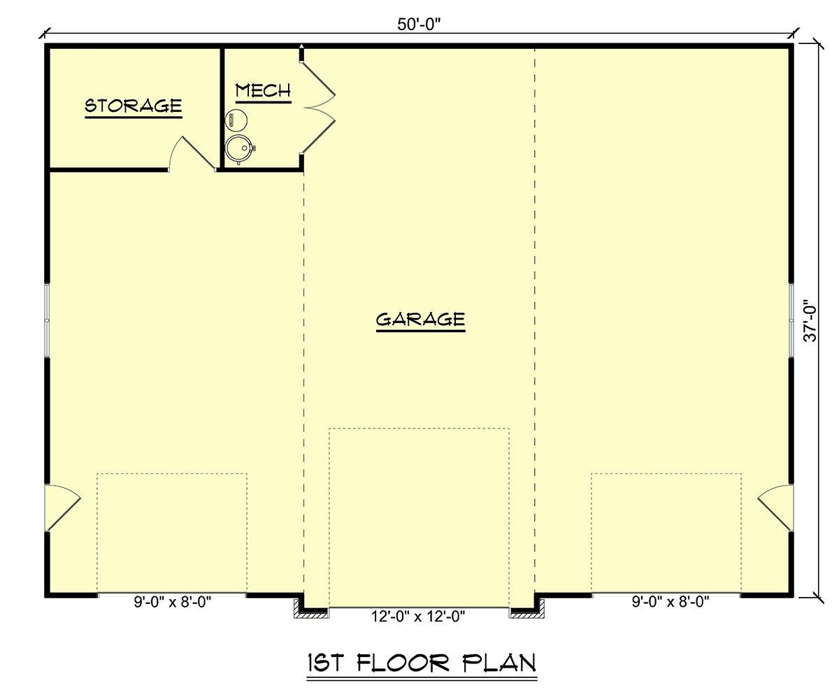 Garage Plan 43992 - 3 Car Garage Level One
