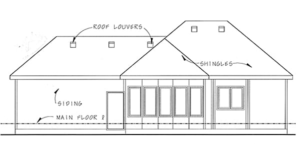 House Plan 44020 Rear Elevation
