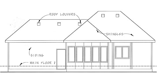 House Plan 44022 Rear Elevation