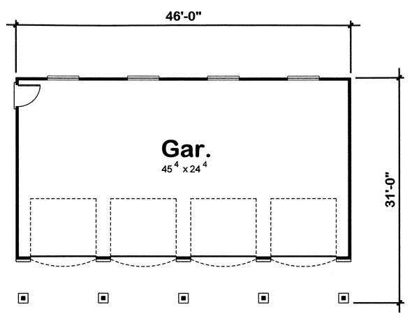 Garage Plan 44058 - 4 Car Garage Level One