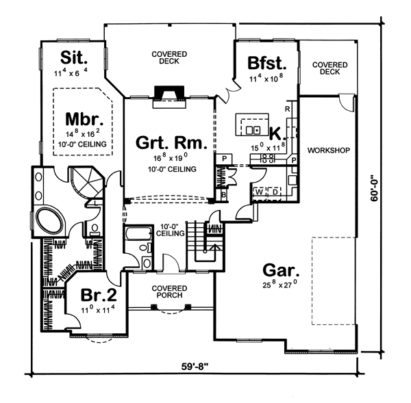 House Plan 44080 Level One