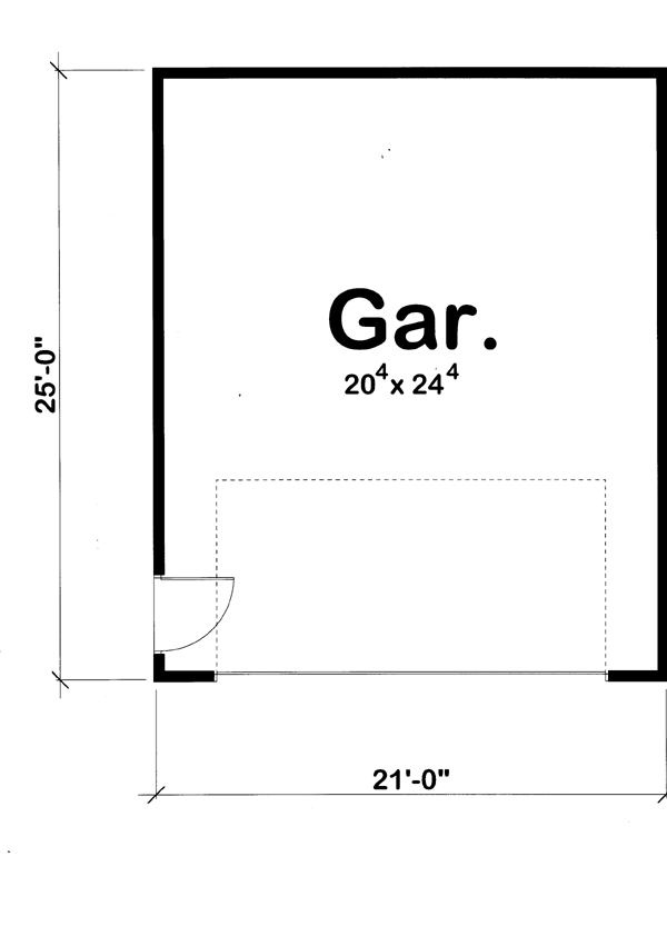 Garage Plan 44106 - 2 Car Garage Level One