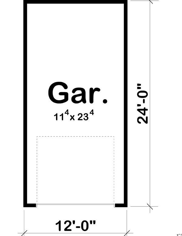 Garage Plan 44124 - 1 Car Garage Level One