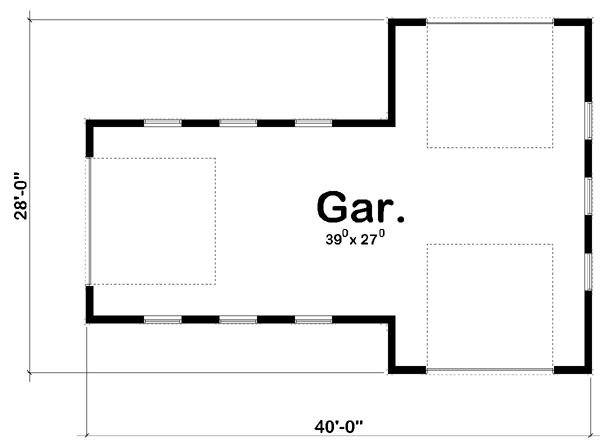 Garage Plan 44144 - 2 Car Garage Level One