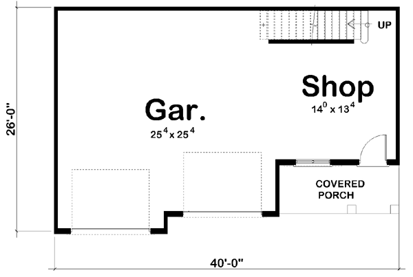 Garage Plan 44149 - 2 Car Garage Level One