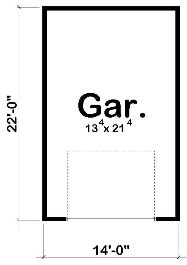 Garage Plan 44168 - 1 Car Garage Level One