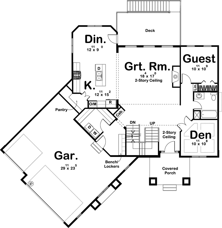 House Plan 44176 Level One