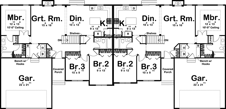 Multi-Family Plan 44182 Level One