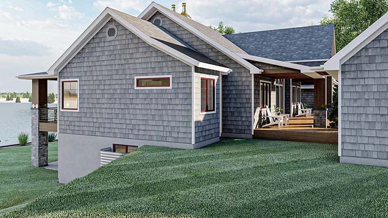 Bungalow, Cottage, Craftsman Plan with 2160 Sq. Ft., 2 Bedrooms, 3 Bathrooms, 4 Car Garage Picture 6