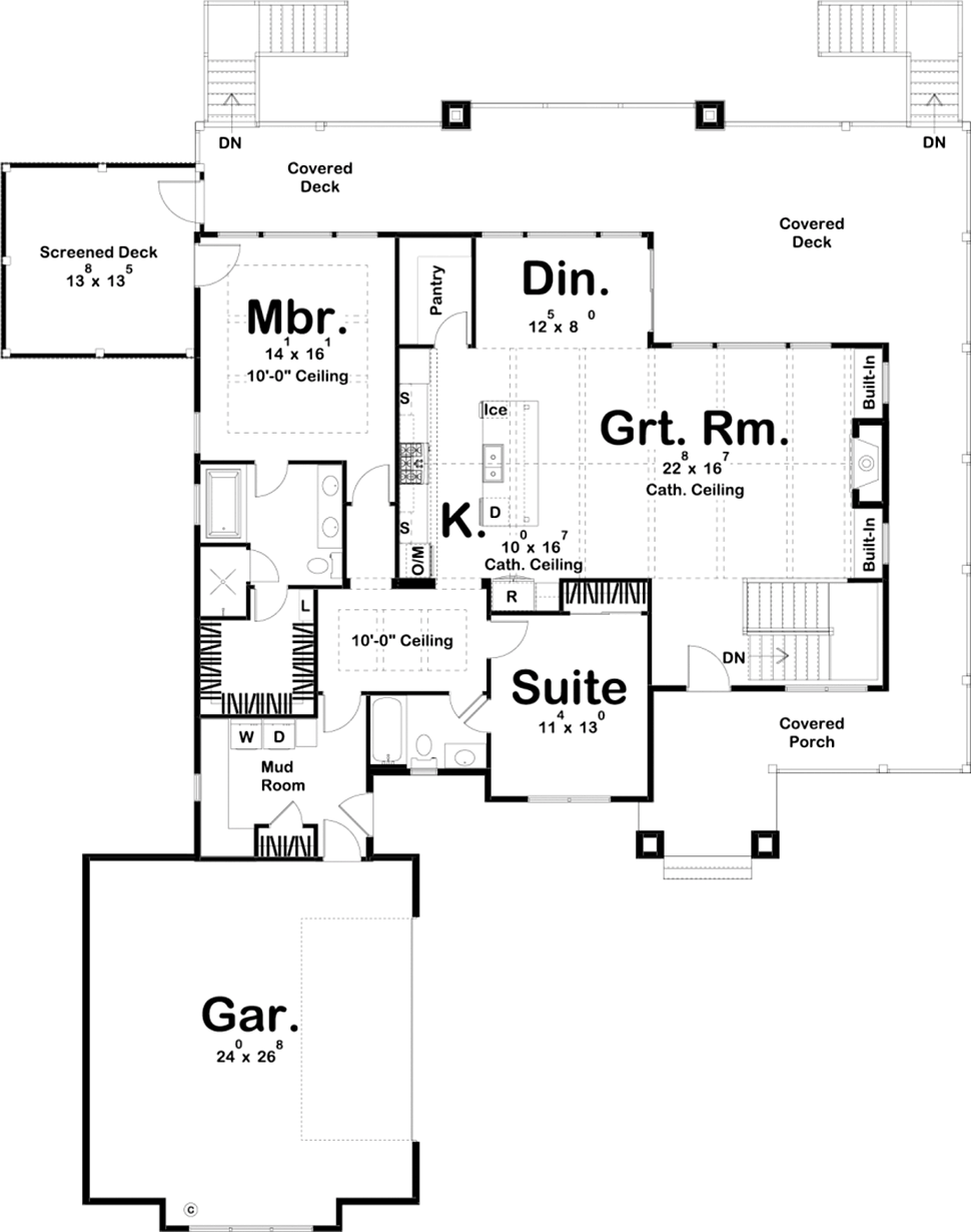 House Plan 44191 Level One
