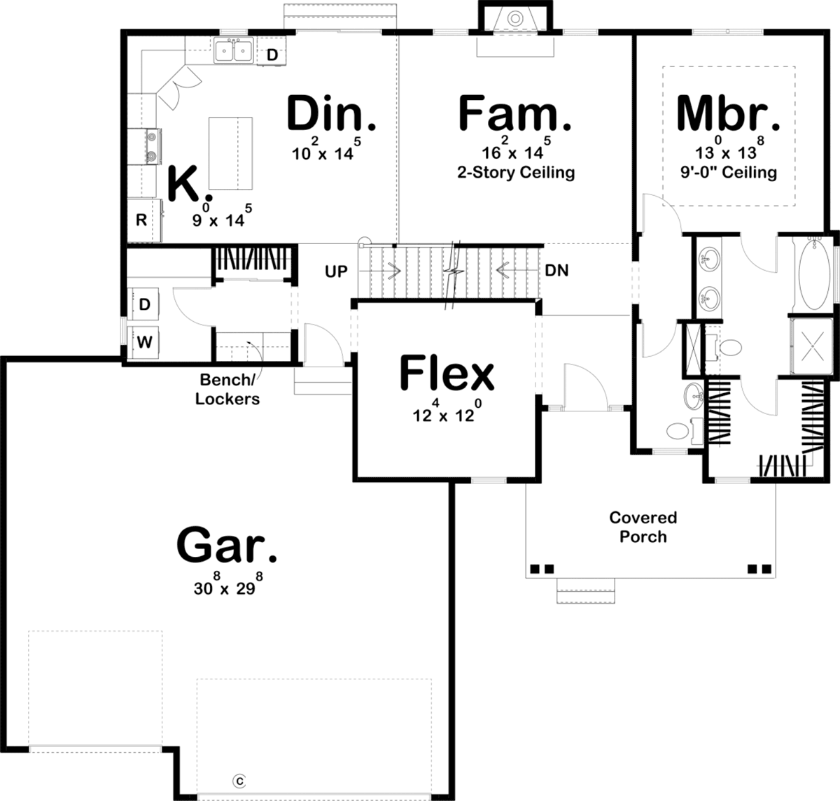 House Plan 44203 Level One