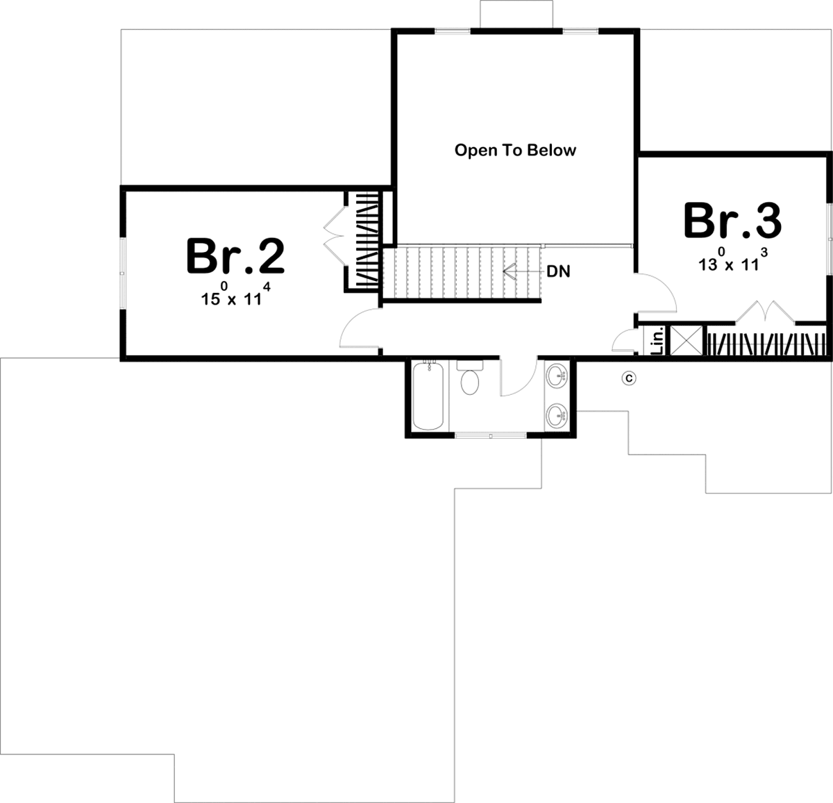 House Plan 44203 Level Two